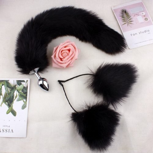 fox tail butt plug and ear set