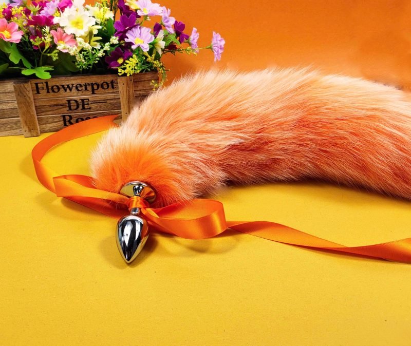 real fox tail butt plug