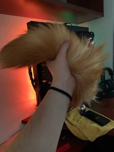 Brown Fox Tail Butt Plug, Real Fur Fox Tail plug 17 inches photo review