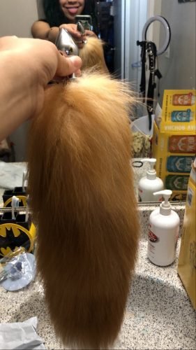 Brown Fox Tail Butt Plug, Real Fur Fox Tail plug 17 inches photo review