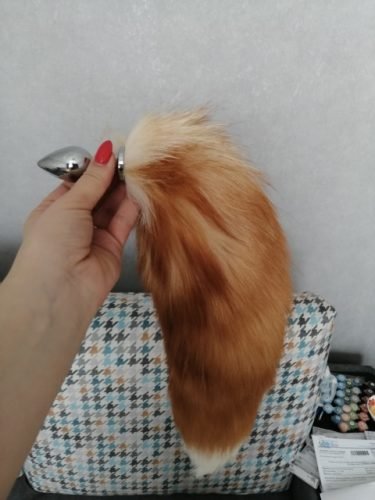 Brown Fox Tail Butt Plug, Real Fur Fox Tail plug 17 inches photo review